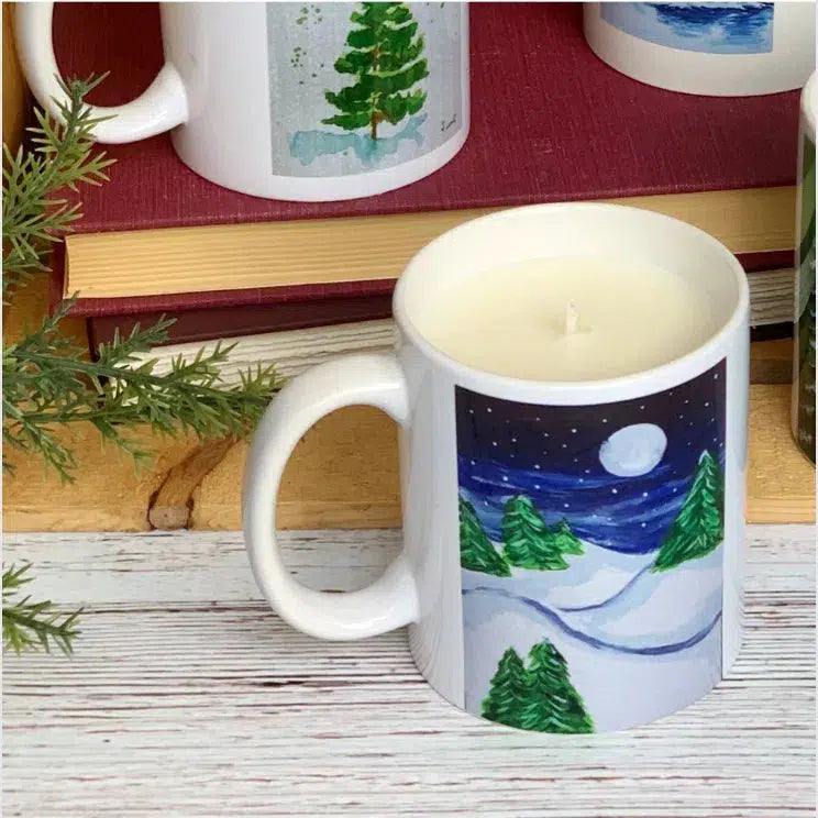Christmas Trees Mug Candle - Artwork by ShaneTarkingtonArt
