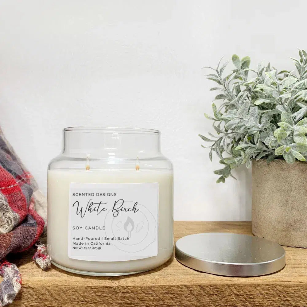 White Birch Apothecary Jar Candle